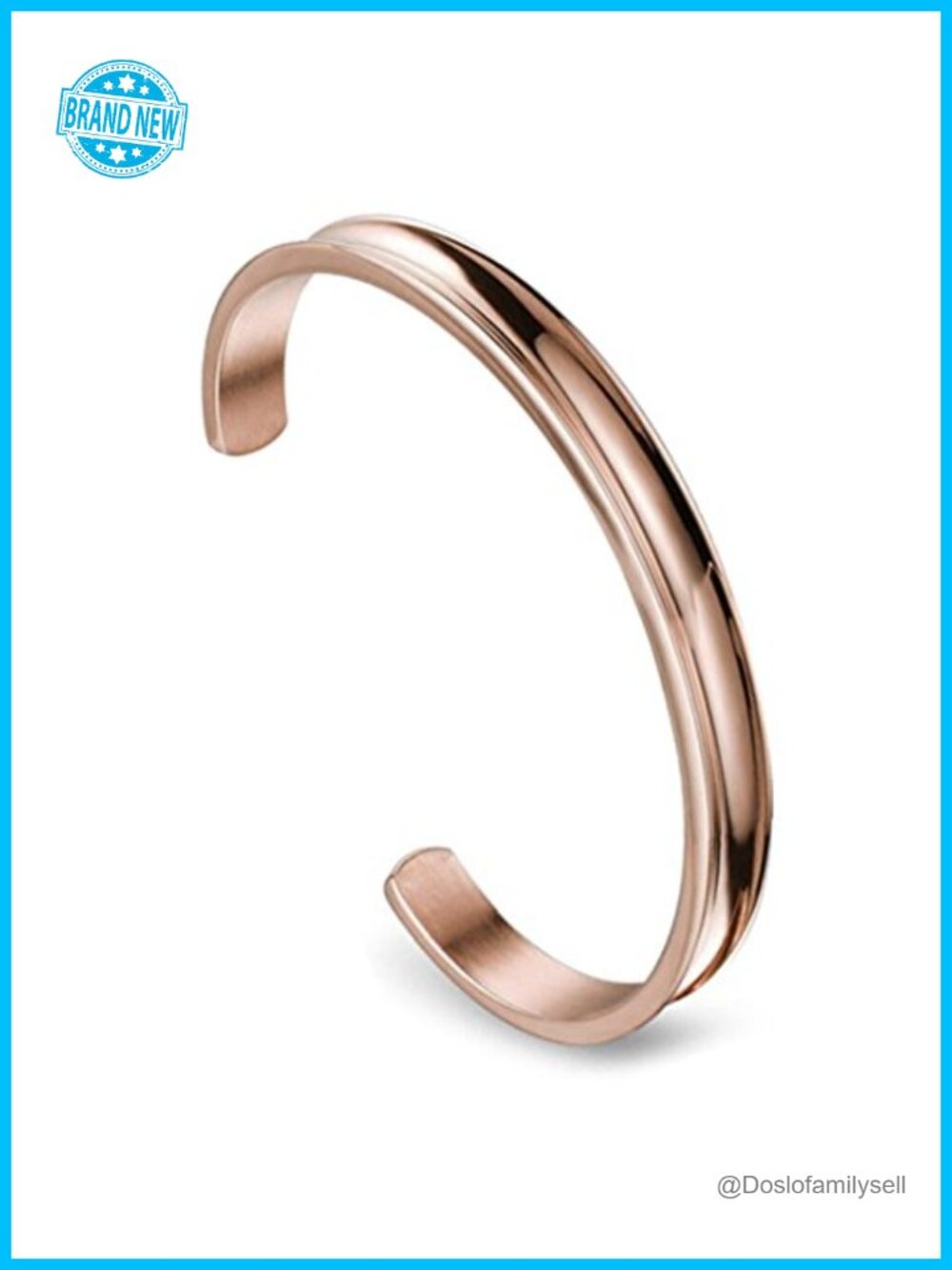 Stainless Steel Grooved Cuff Bangle Hair Tie Bracelet Gift